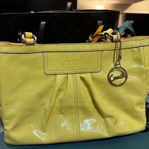 Coach Yellow Leather Tote Bag